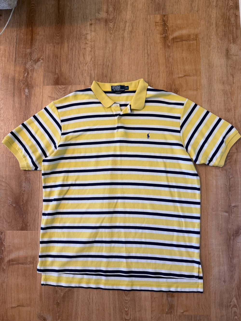 Polo by Ralph Lauren Yellow Stripe Men's Polo Knit Logo Shirt